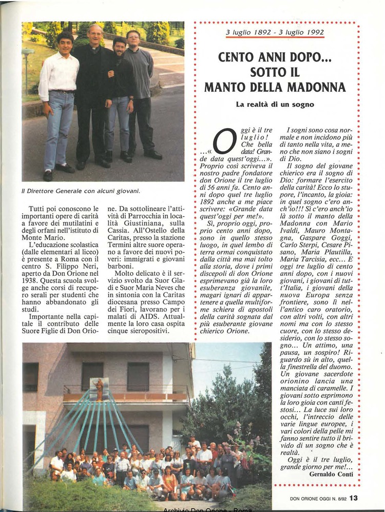 Don Orione oggi, 1992, 08, pagina 13