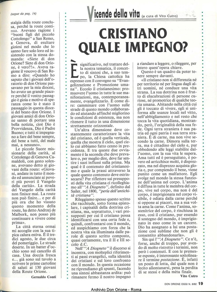 Don Orione oggi, 1992, 08, pagina 19
