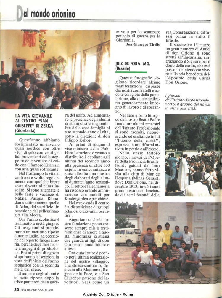 Don Orione oggi, 1992, 08, pagina 20
