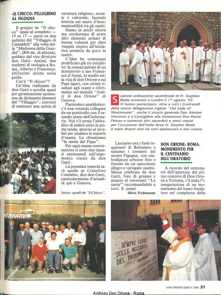 Don Orione oggi, 1992, 08, pagina 21
