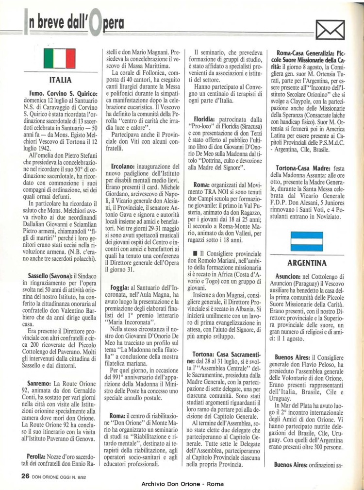Don Orione oggi, 1992, 08, pagina 26