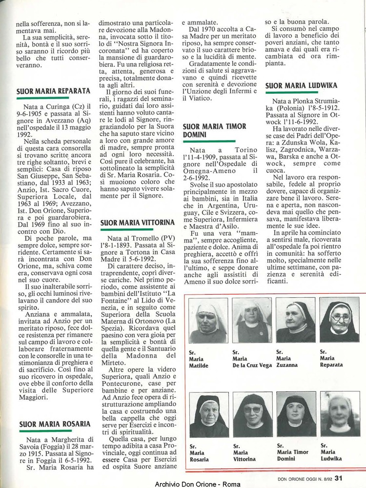 Don Orione oggi, 1992, 08, pagina 31