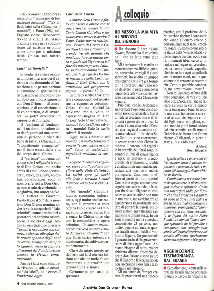 Don Orione oggi, 1992, 09, pagina 4