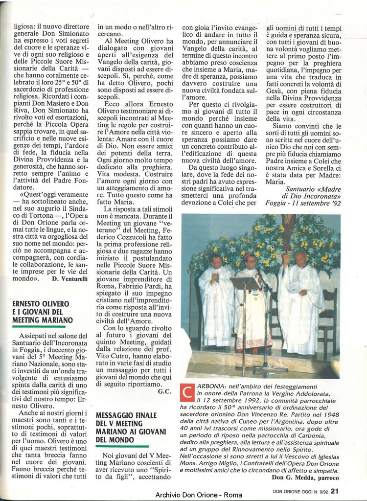 Don Orione oggi, 1992, 09, pagina 21
