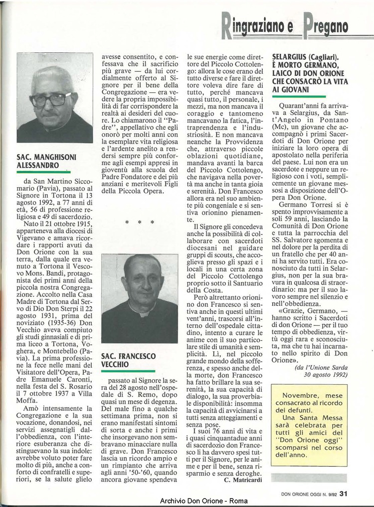 Don Orione oggi, 1992, 09, pagina 31