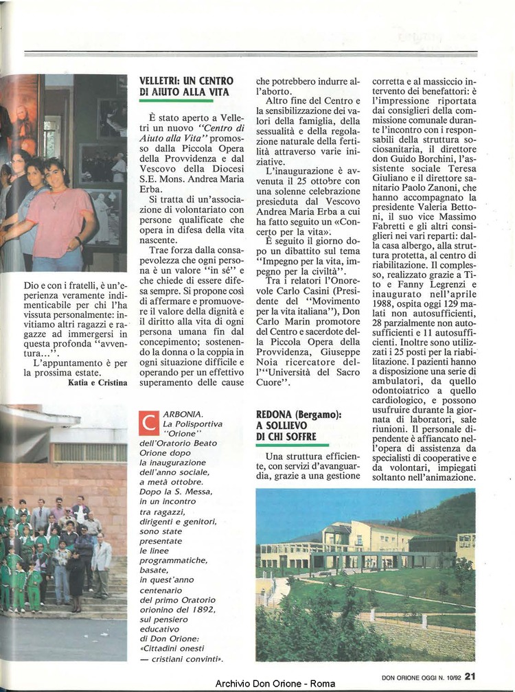 Don Orione oggi, 1992, 10, pagina 21