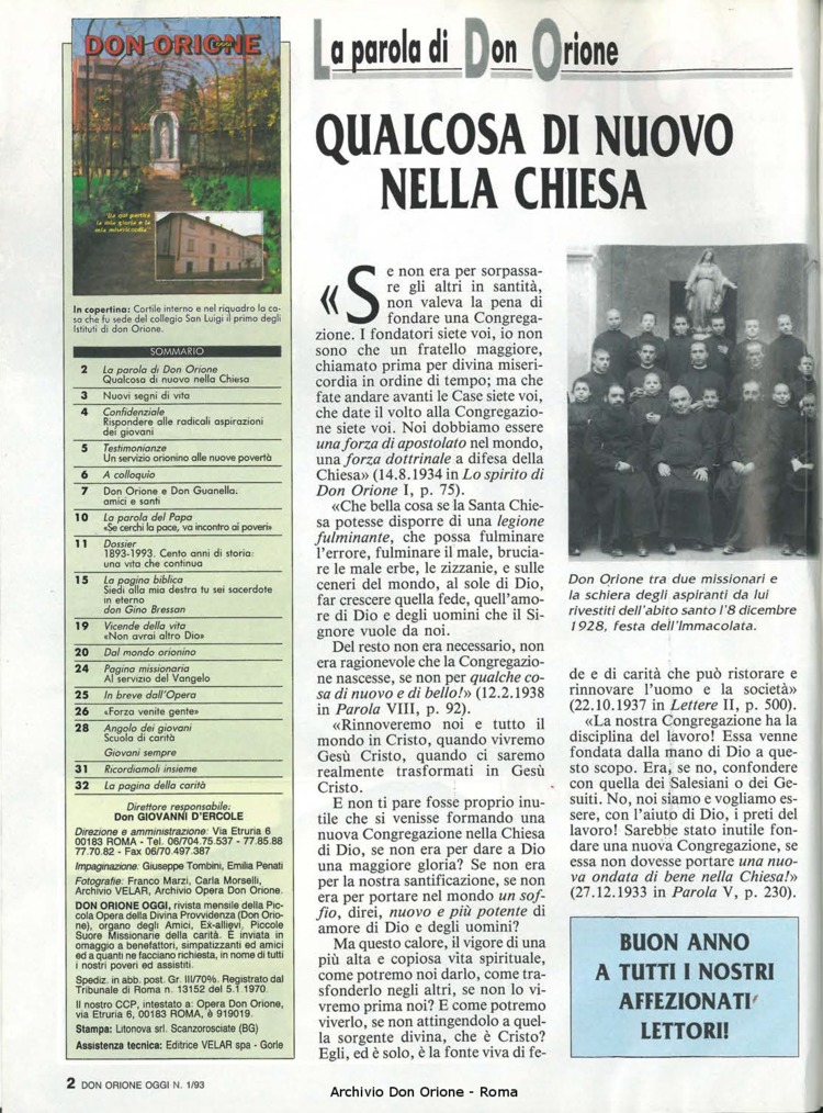 Don Orione oggi, 1993, 01, pagina 2