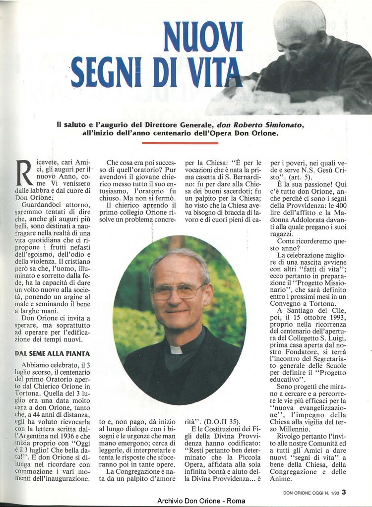 Don Orione oggi, 1993, 01, pagina 3