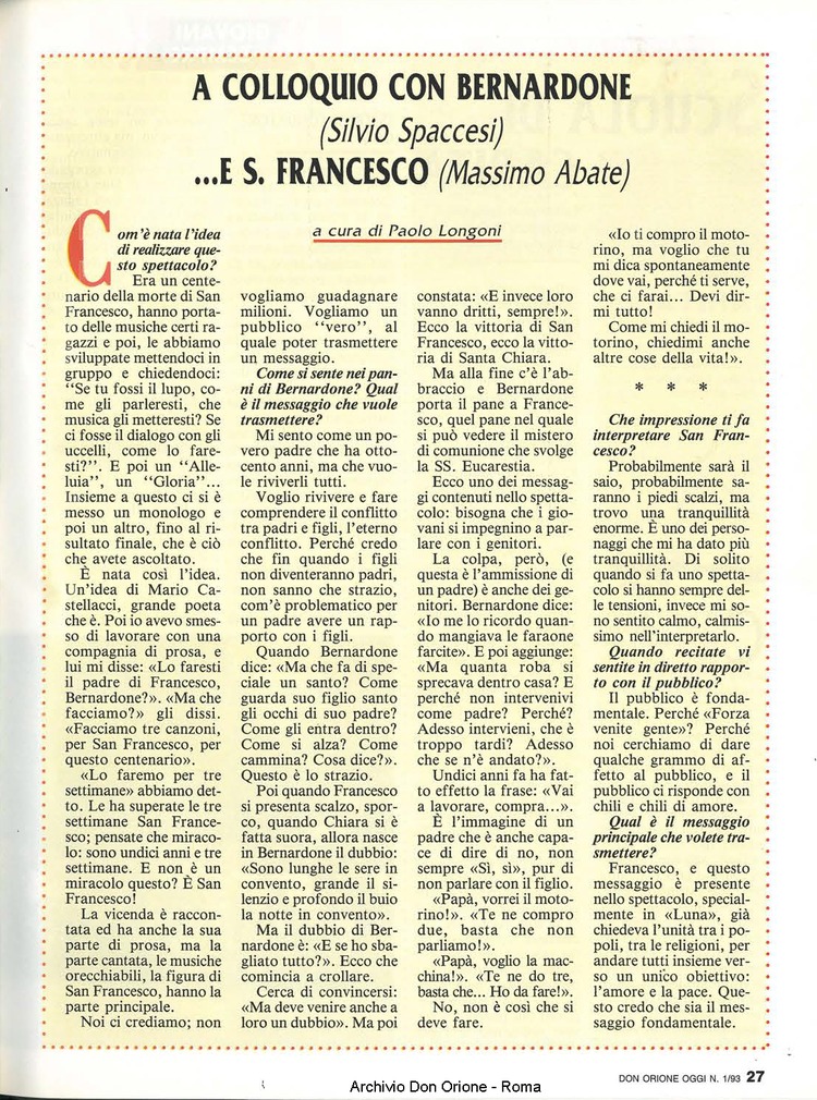 Don Orione oggi, 1993, 01, pagina 27