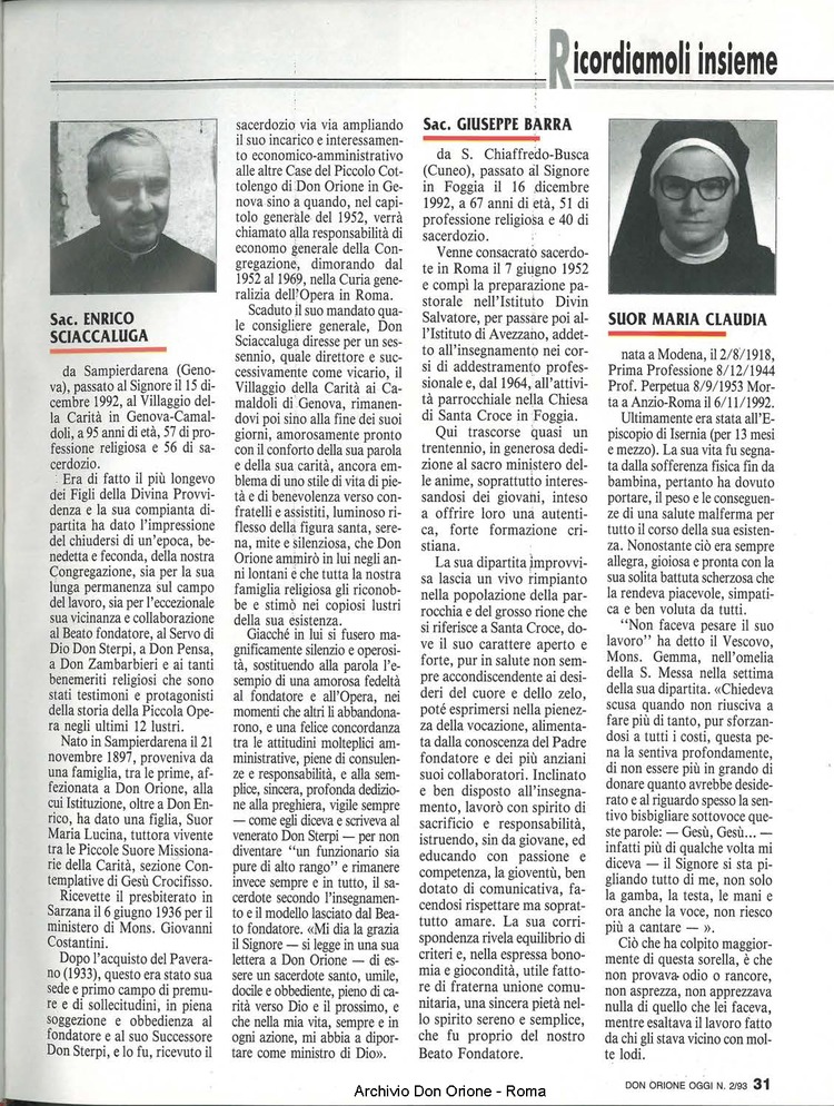Don Orione oggi, 1993, 02, pagina 31