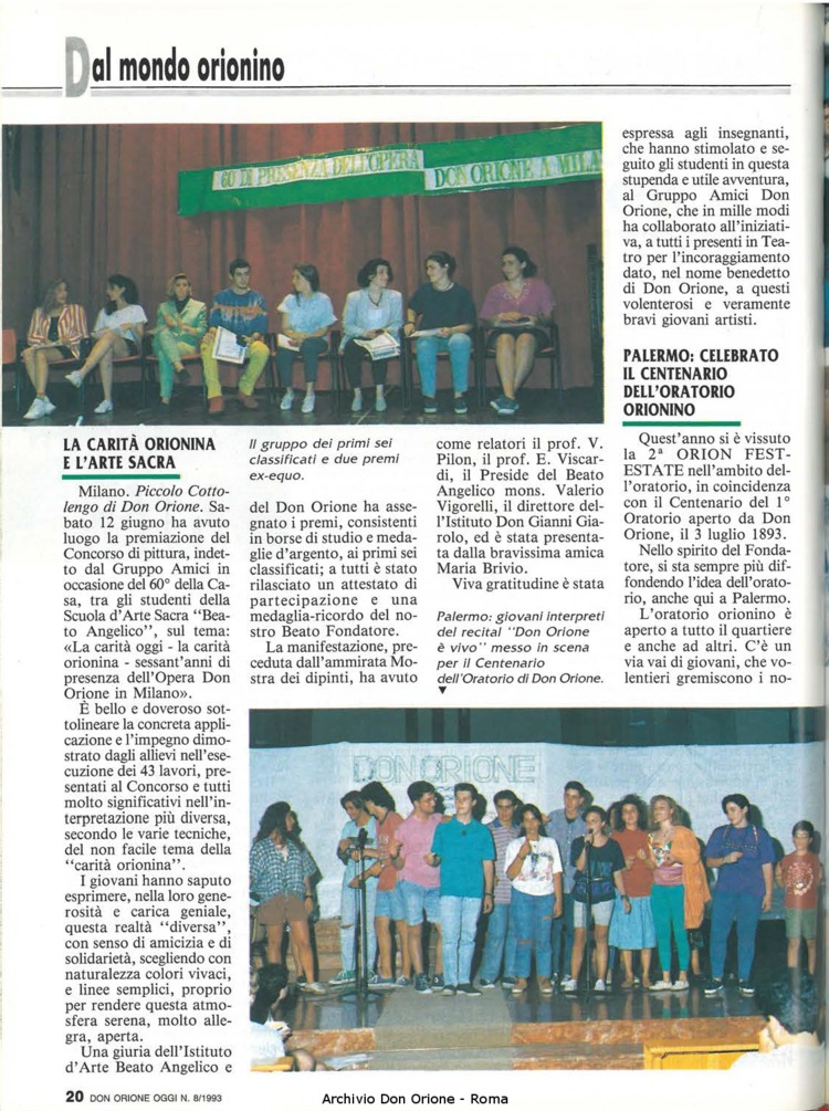 Don Orione oggi, 1993, 08, pagina 20