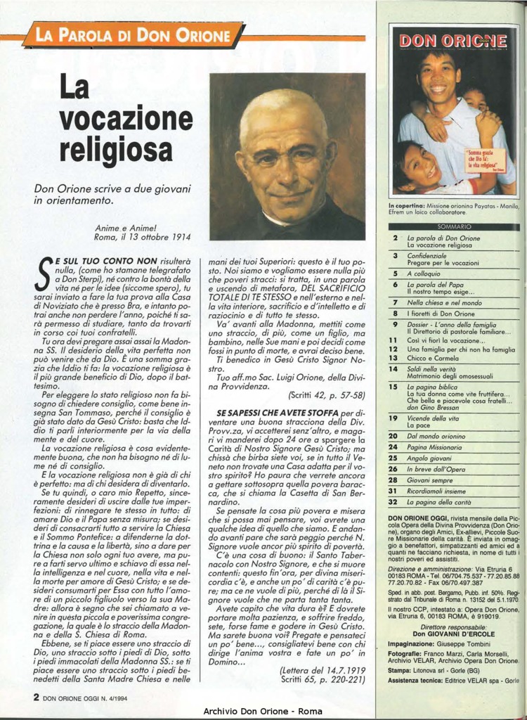 Don Orione oggi, 1994, 04, pagina 2