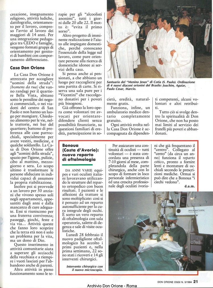 Don Orione oggi, 1994, 05, pagina 21