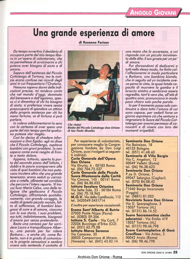 Don Orione oggi, 1994, 05, pagina 25