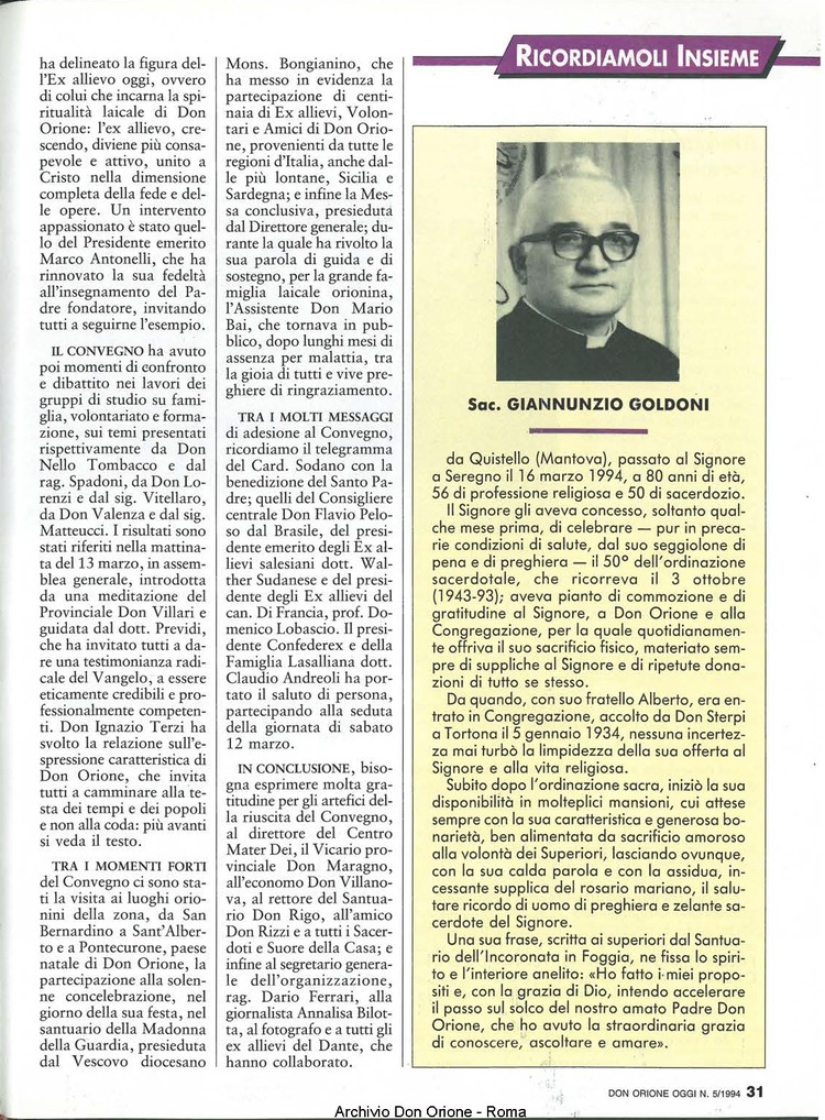 Don Orione oggi, 1994, 05, pagina 31