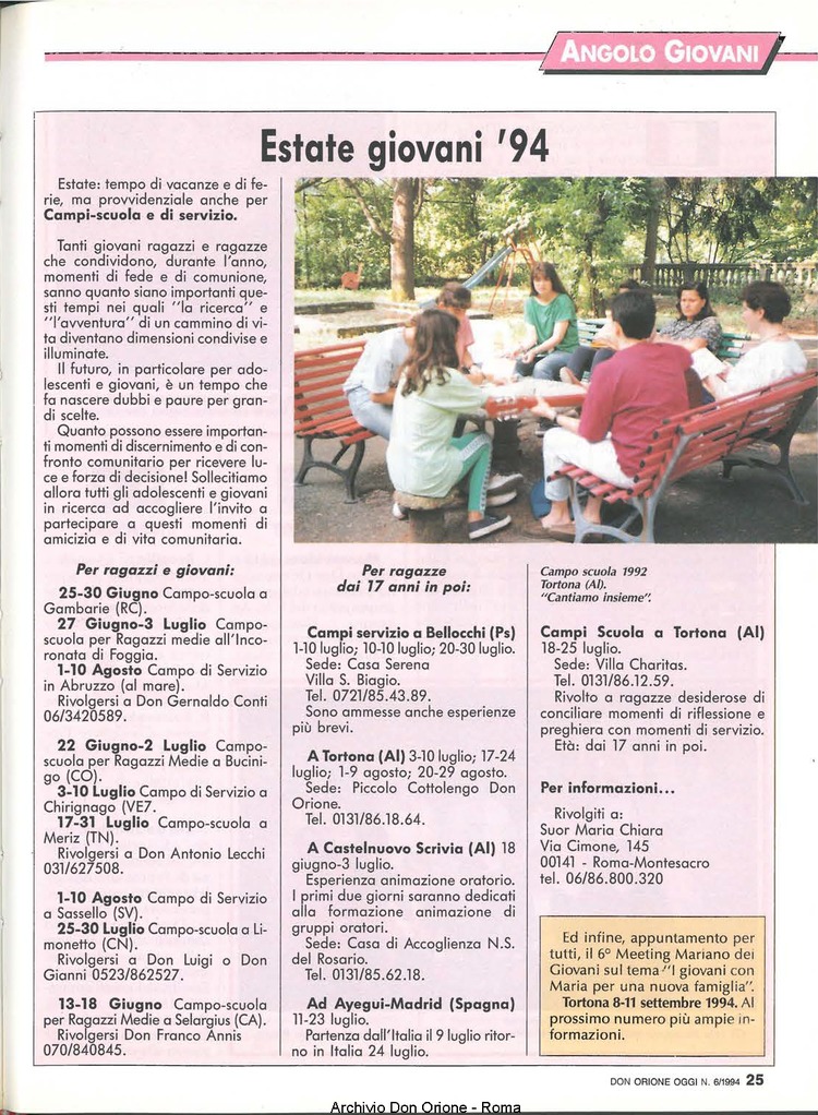 Don Orione oggi, 1994, 06, pagina 25