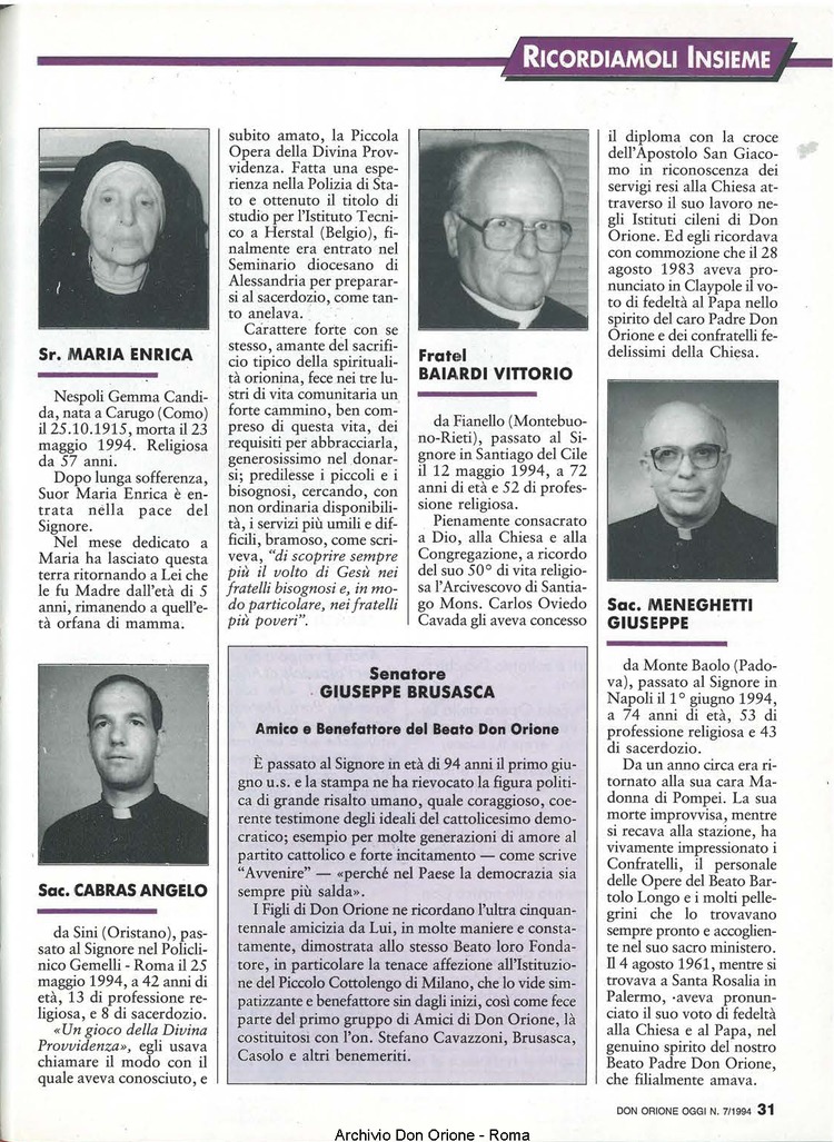 Don Orione oggi, 1994, 07, pagina 31