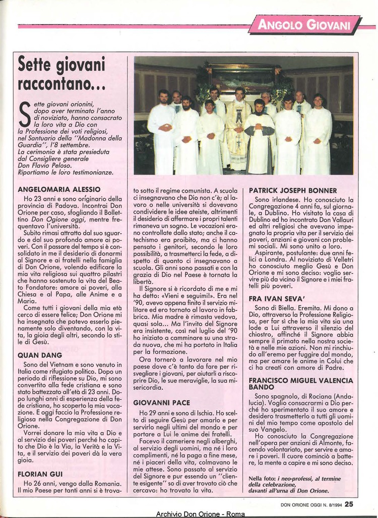 Don Orione oggi, 1994, 08, pagina 25