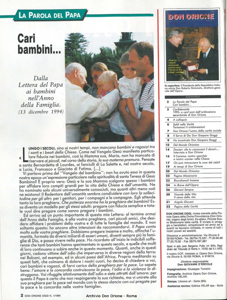Don Orione oggi, 1995, 01, pagina 2