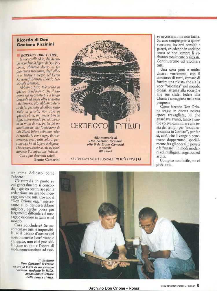 Don Orione oggi, 1995, 01, pagina 5