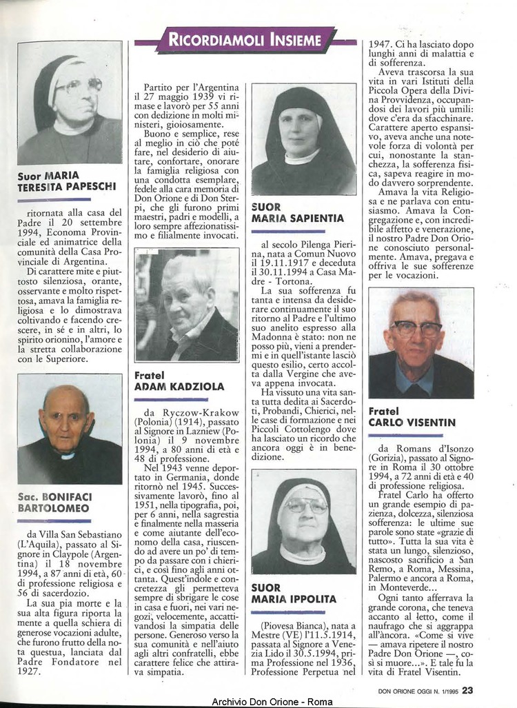 Don Orione oggi, 1995, 01, pagina 23
