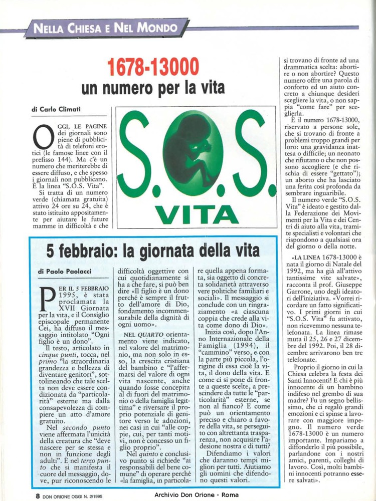 Don Orione oggi, 1995, 02, pagina 8