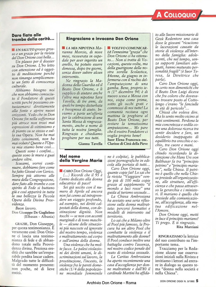 Don Orione oggi, 1995, 05, pagina 5