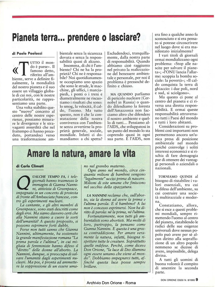 Don Orione oggi, 1995, 08, pagina 9