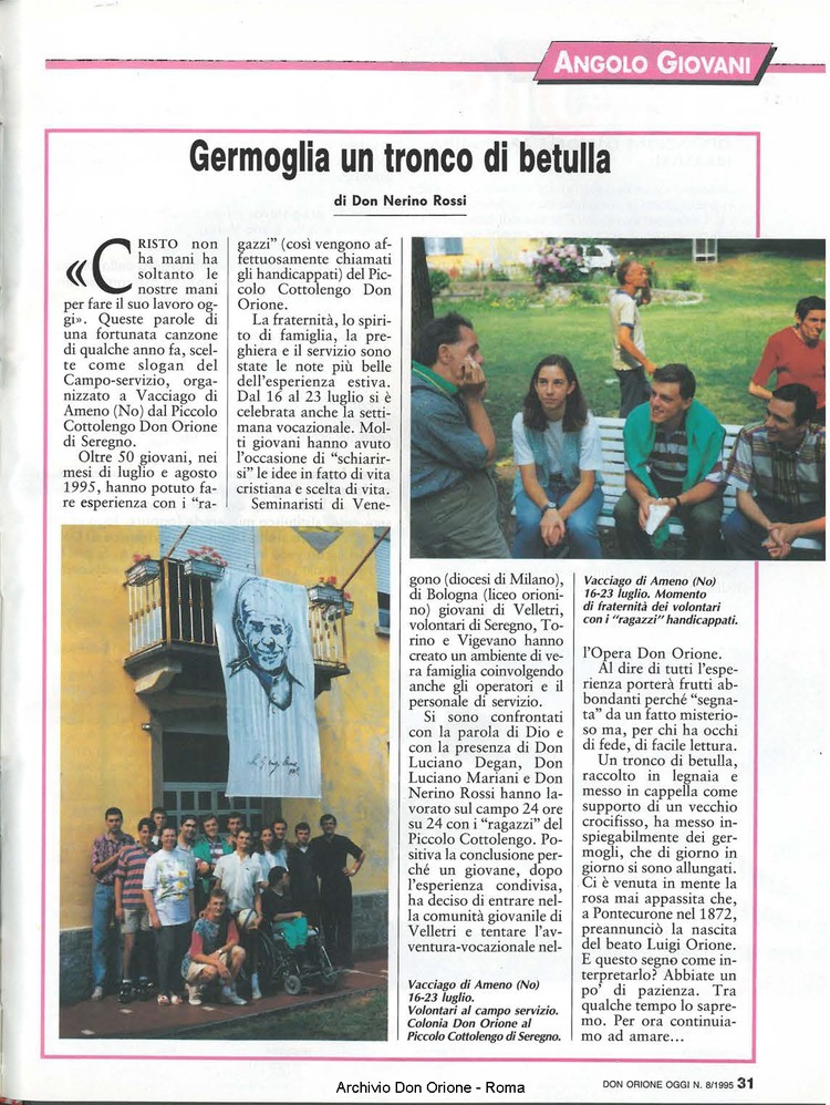 Don Orione oggi, 1995, 08, pagina 31