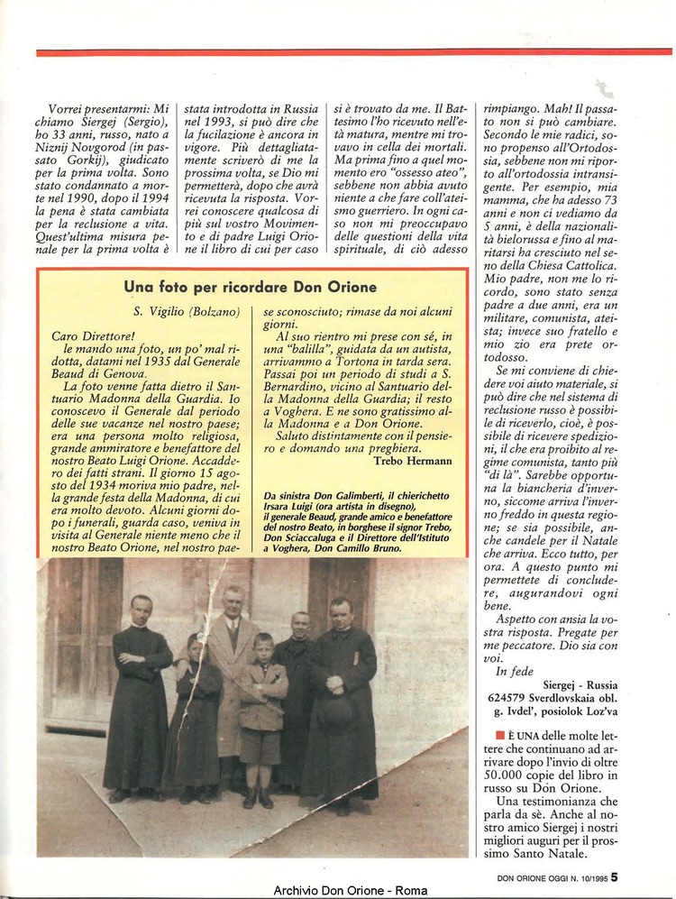 Don Orione oggi, 1995, 10, pagina 5