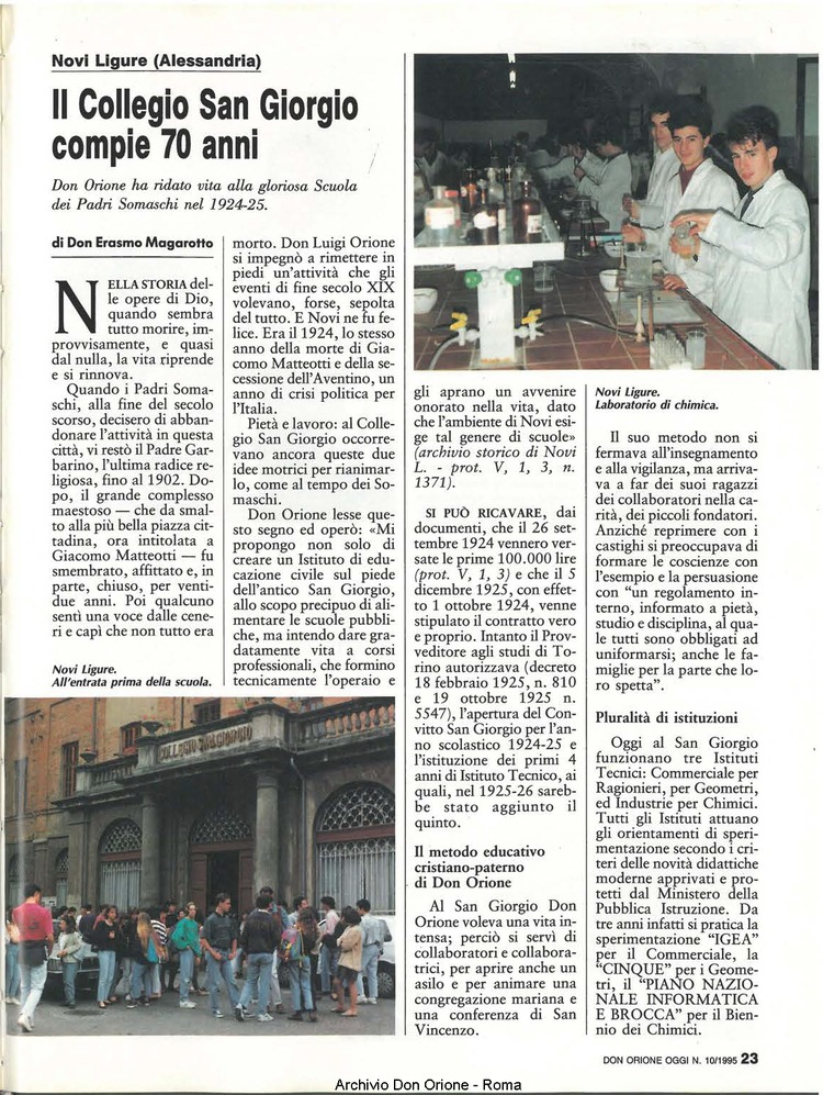 Don Orione oggi, 1995, 10, pagina 23