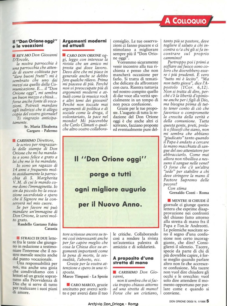 Don Orione oggi, 1996, 01, pagina 5