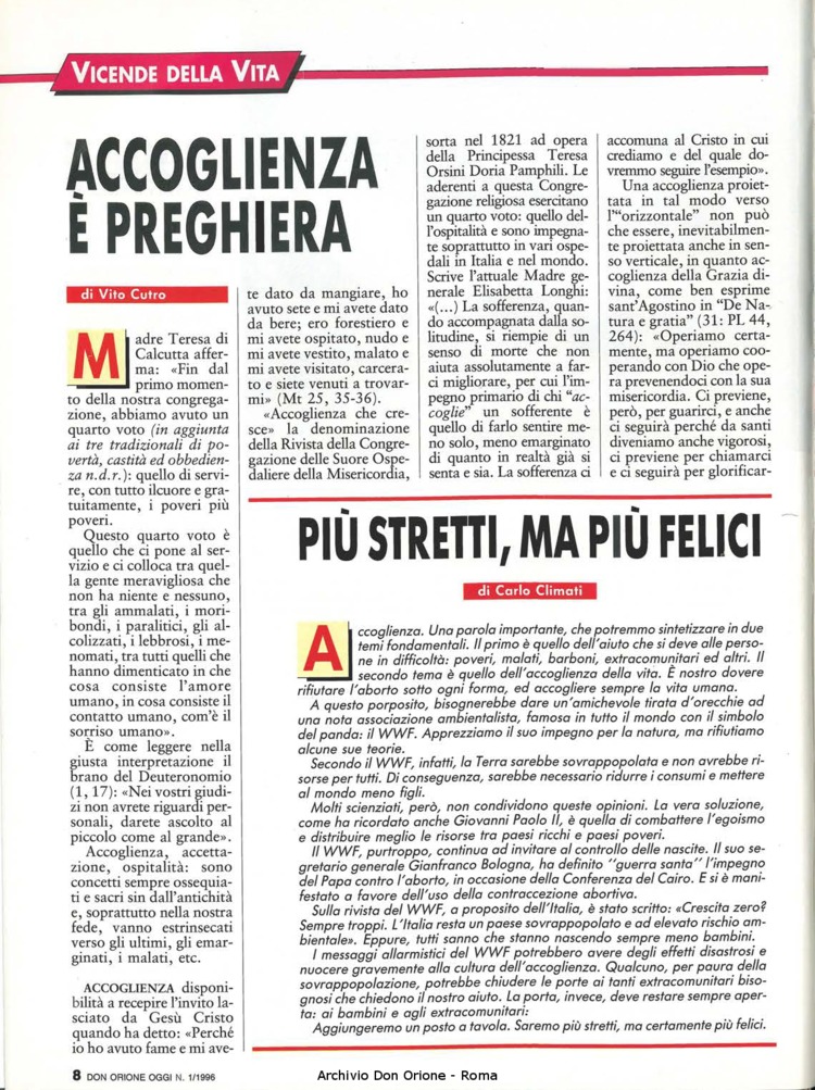 Don Orione oggi, 1996, 01, pagina 8