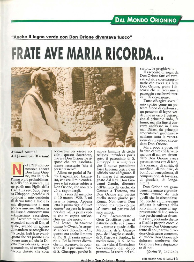 Don Orione oggi, 1996, 01, pagina 13