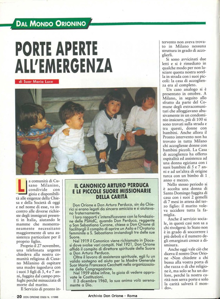 Don Orione oggi, 1996, 01, pagina 20