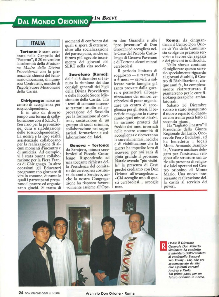 Don Orione oggi, 1996, 01, pagina 24