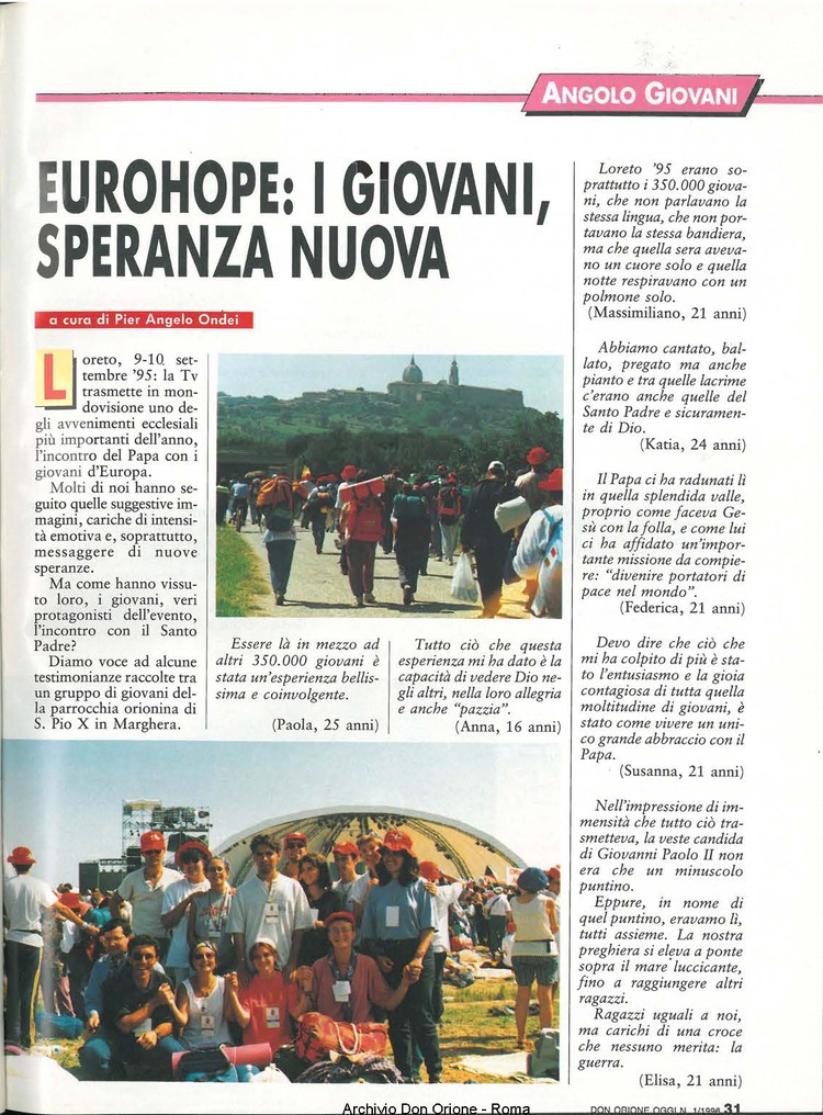 Don Orione oggi, 1996, 01, pagina 31