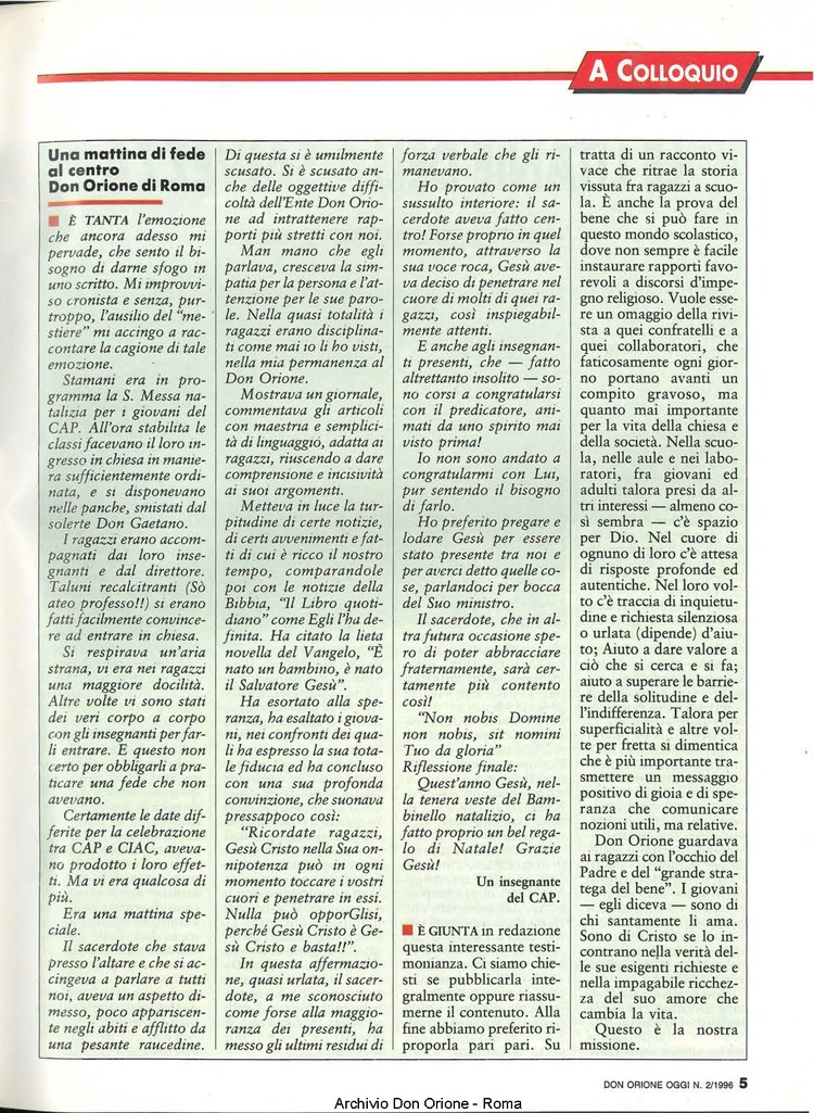 Don Orione oggi, 1996, 02, pagina 5