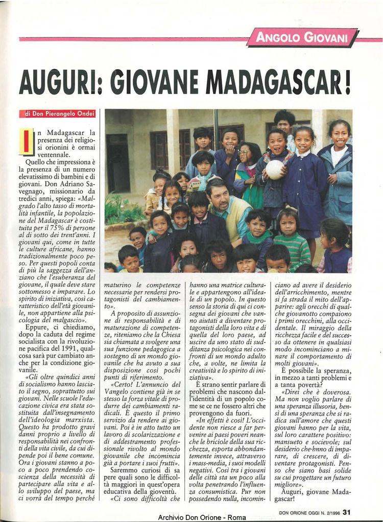 Don Orione oggi, 1996, 02, pagina 31