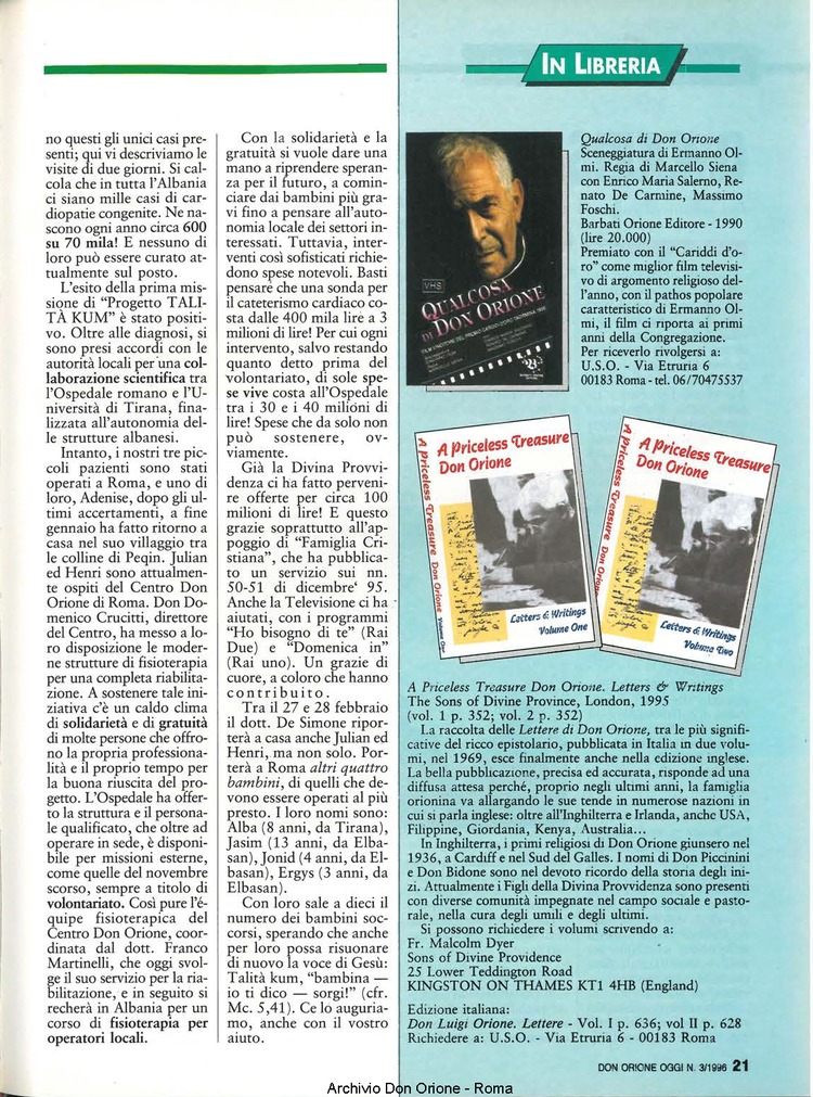 Don Orione oggi, 1996, 03, pagina 21