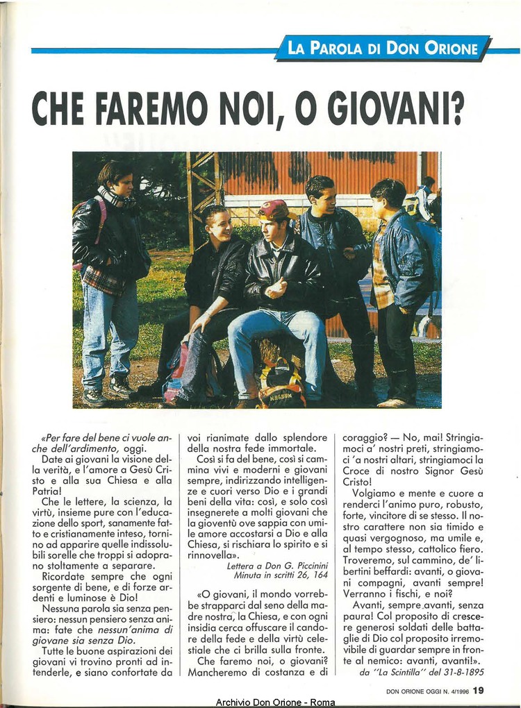 Don Orione oggi, 1996, 04, pagina 19