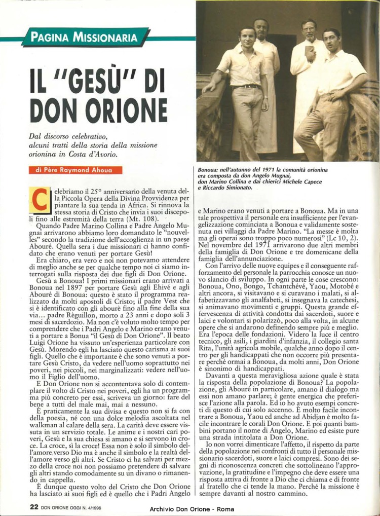 Don Orione oggi, 1996, 04, pagina 22