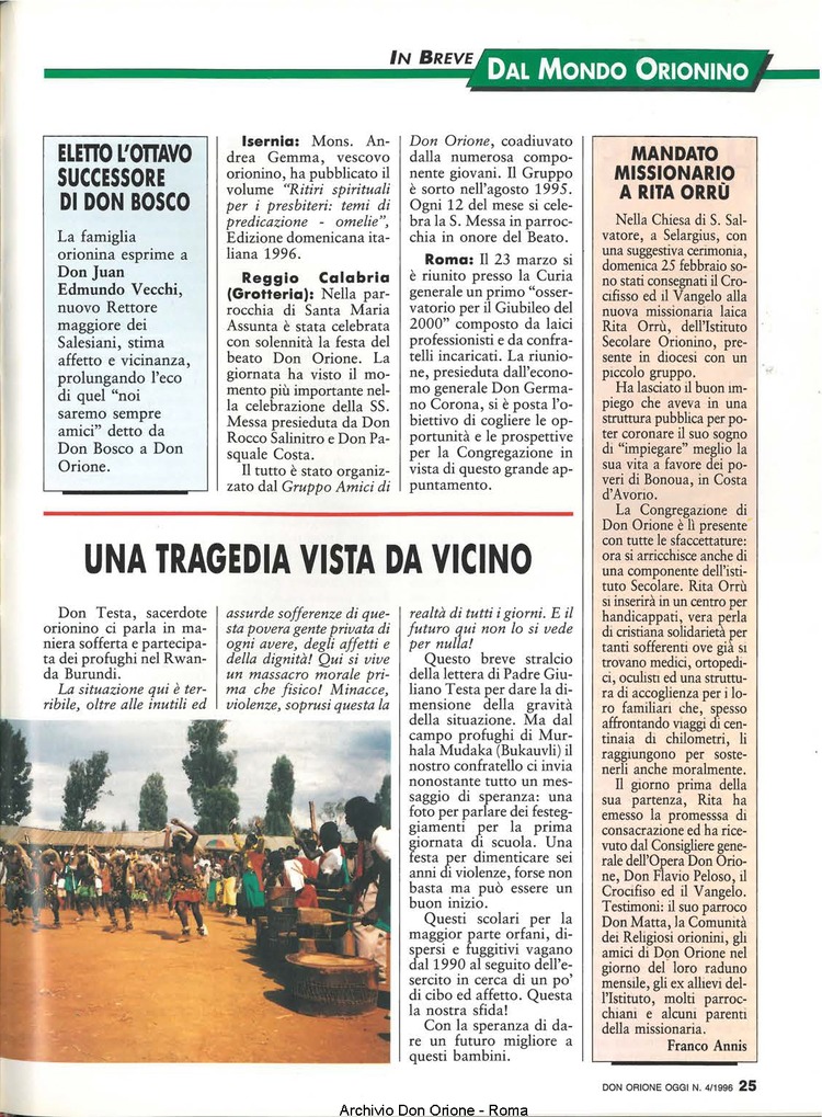 Don Orione oggi, 1996, 04, pagina 25