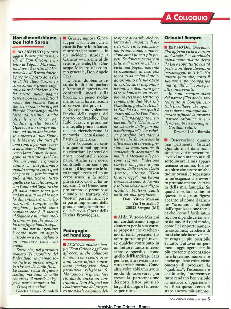 Don Orione oggi, 1996, 05, pagina 5