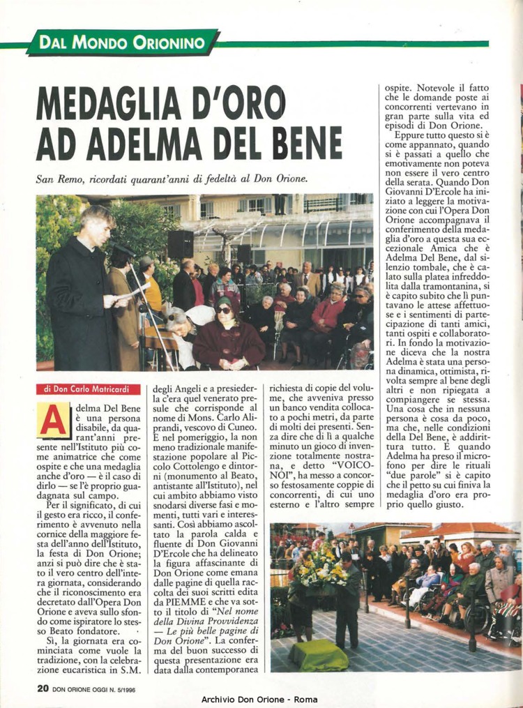 Don Orione oggi, 1996, 05, pagina 20