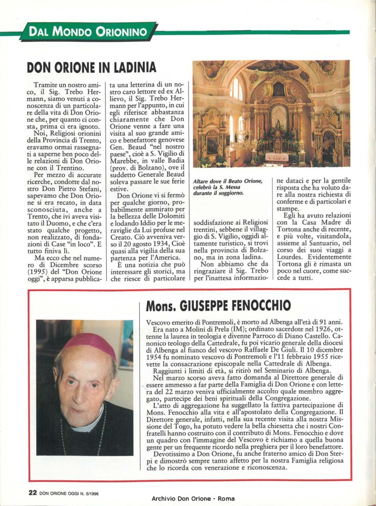 Don Orione oggi, 1996, 05, pagina 22