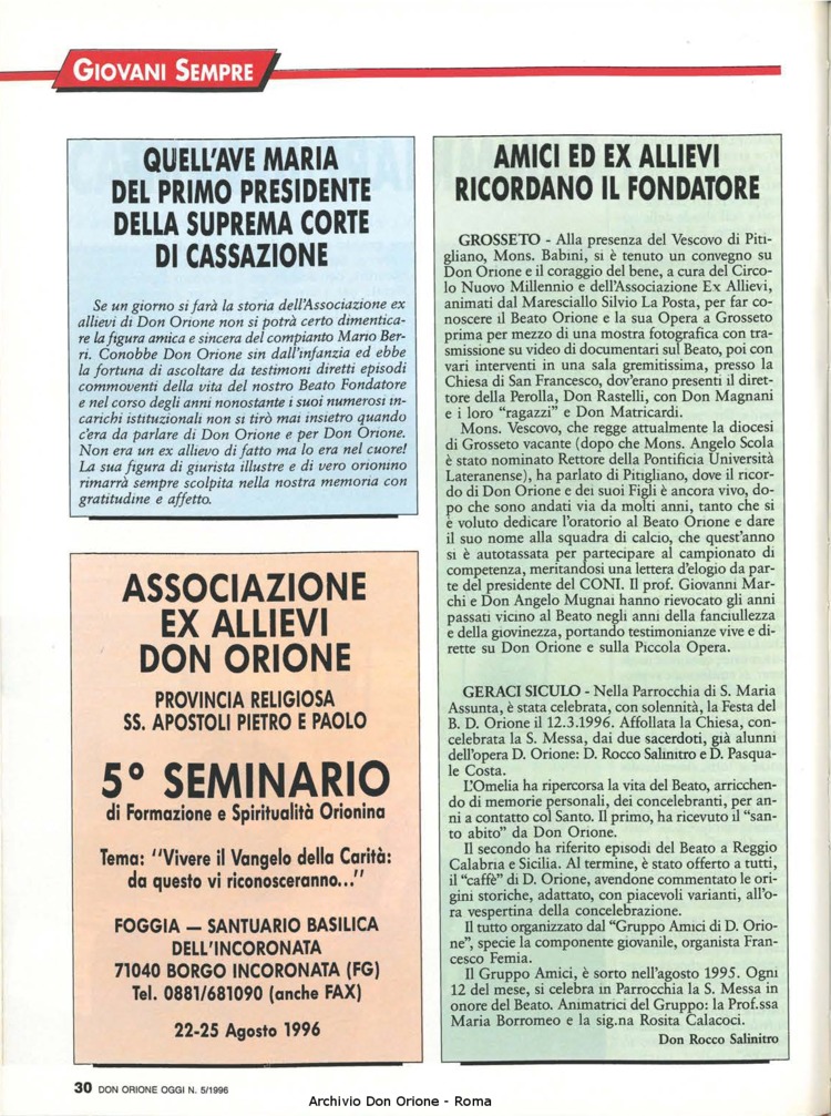 Don Orione oggi, 1996, 05, pagina 30