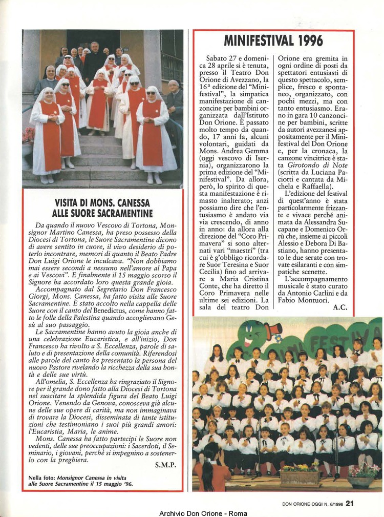 Don Orione oggi, 1996, 06, pagina 21