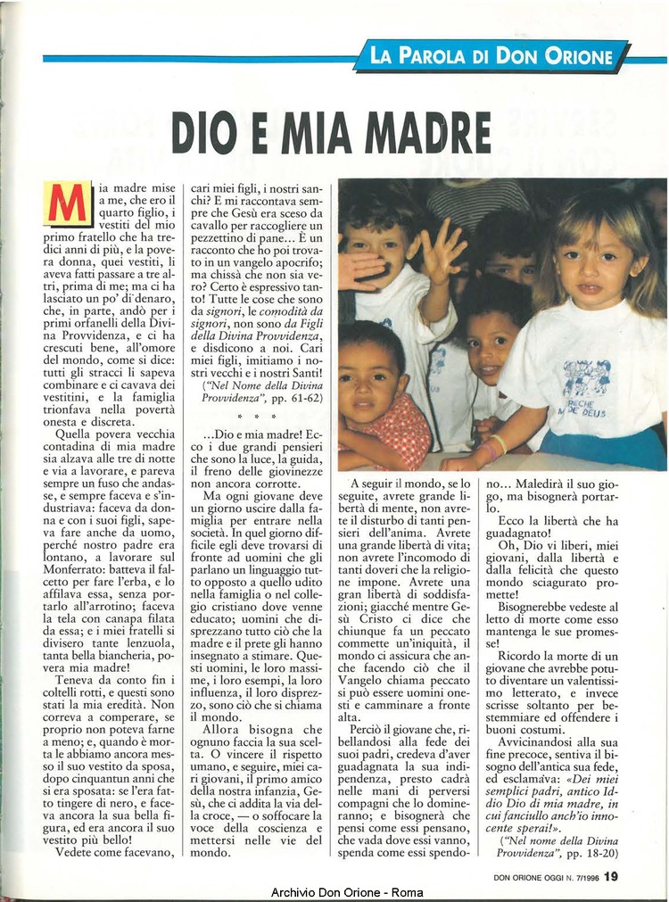 Don Orione oggi, 1996, 07, pagina 19
