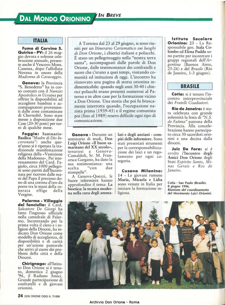Don Orione oggi, 1996, 07, pagina 24